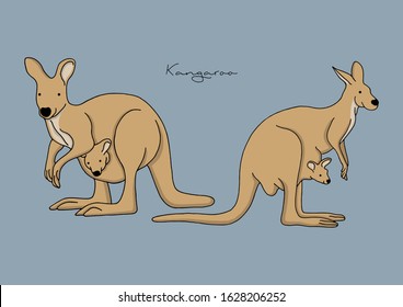 Vector Illustration of cute Kangaroo 