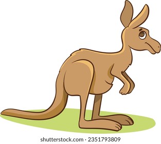 vector illustration of cute kangaroo,Cartoon Illustration of Kangaroo or Kangaroo Animal Animal Character