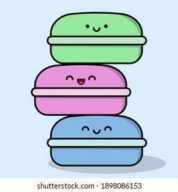 vector illustration of cute kawaii desert. suitable for sticker, decoration, brand mascot