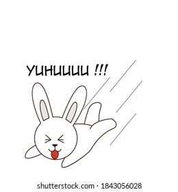 Vector illustration of cute kawaii rabbit