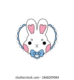vector illustration of cute kawaii rabbit graphics, suitable for logos, templates, stickers and others