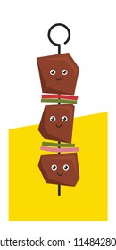 Vector illustration of cute Kebab character. Eps 10