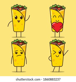 Vector illustration of cute kebab expression