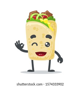 vector illustration of cute kebab mascot (character) 