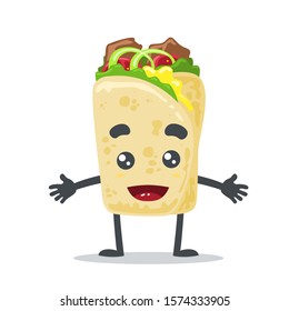 vector illustration of cute kebab mascot (character) 