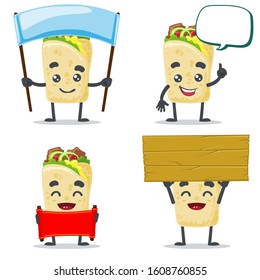 vector illustration of cute kebab mascot or character
