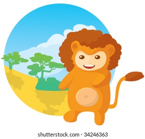 Vector illustration of cute kid wearing masquerade. Full collection of suits look in my portfolio (rabbit, tiger, cow, deer, pig, bear, lion, frog, cat, fox)