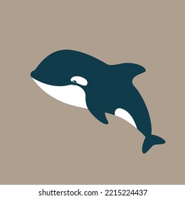 Vector illustration of a cute killer whale