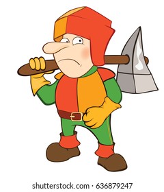 Vector Illustration of a Cute Knight . Cartoon Character 
