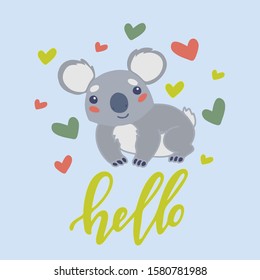 Vector illustration with cute koala