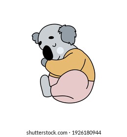 Vector illustration with cute koala