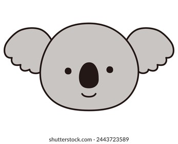 Ilustración vectorial de lindo rostro de koala. Iconos, animales