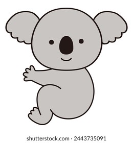 Ilustración vectorial de lindo koala. Iconos, animales