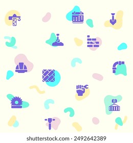 Vector illustration of a cute Labor Day and industry. Collection of engineer, architect, service, job, worker, factory, builder, labour, employee, helmet and other elements. Isolated on beige.