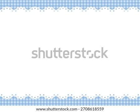 Vector illustration of a cute lace-style frame. Gingham check, frame, natural