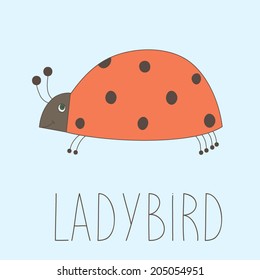 Vector illustration with cute ladybird