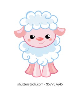 Vector Illustration cute lamb in the style cartoon.
