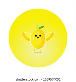 vector illustration of cute lemon character