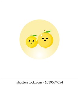 vector illustration of cute lemon character