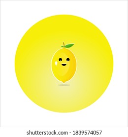 vector illustration of cute lemon character