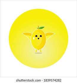 vector illustration of cute lemon character