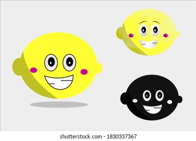 
Vector Illustration of Cute Lemon Fruit character