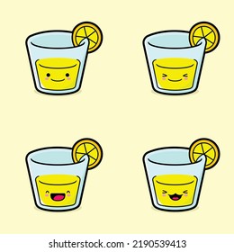 Vector Illustration Of Cute Lemonade Emoji