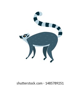 Vector illustration with cute lemur vector illustration