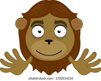 Vector illustration of a cute lion cartoon