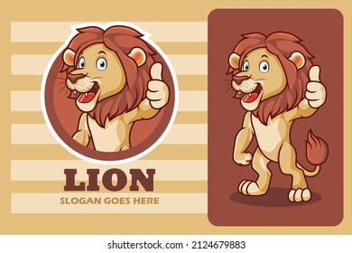 Vector illustration of Cute lion cartoon template design	