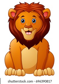 Vector illustration of Cute lion cartoon
