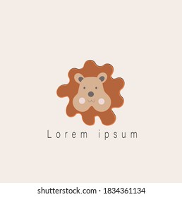 Ilustración vectorial de un león lindo para un logo para ropa infantil o productos para bebés
