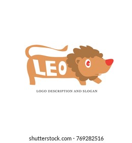 Vector illustration cute lion for logo, icon, and badge