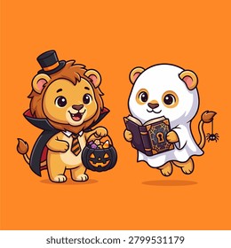 Vector illustration cute lions