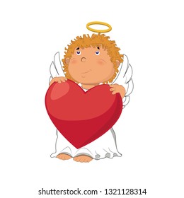 Vector illustration of cute little angel