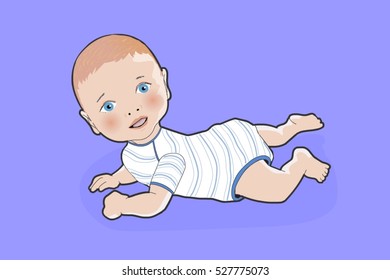 vector illustration with cute little baby