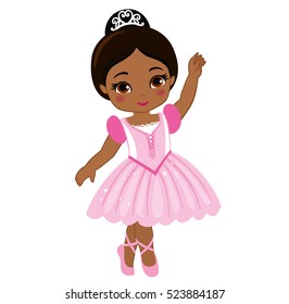 Vector illustration of cute little ballerina.