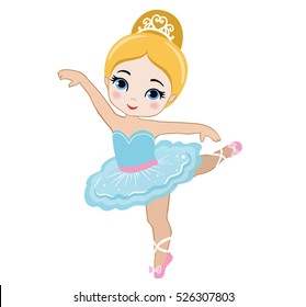 Vector illustration of cute little ballerina.