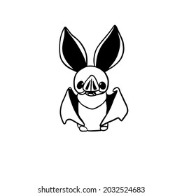 Vector illustration of a cute little bat, halloween celebration