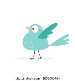 Vector illustration of a cute little bird 