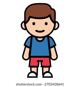 Ilustración vectorial de un niño lindo en estilo plano