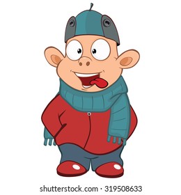 Vector Illustration of Cute Little Boy 