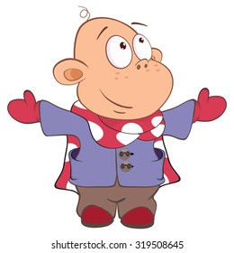 Vector Illustration of Cute Little Boy 