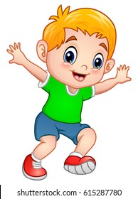 Vector illustration of Cute little boy posing