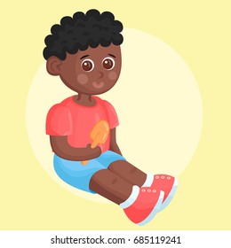 Vector illustration of cute little boy