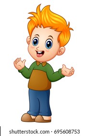 Vector illustration of Cute little boy cartoon