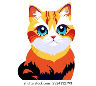 vector illustration of a cute little cat