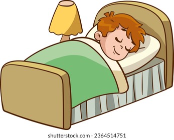 Vector illustration of cute little children is sleeping