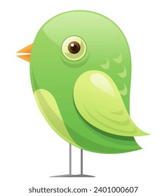 Vector illustration of cute little colorful Cartoon style bird.