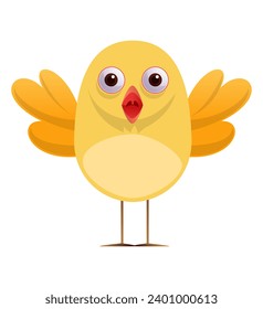 Vector illustration of cute little colorful Cartoon style bird.